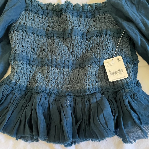 Free people pretty blue blouse. New with tags! - Picture 3 of 3